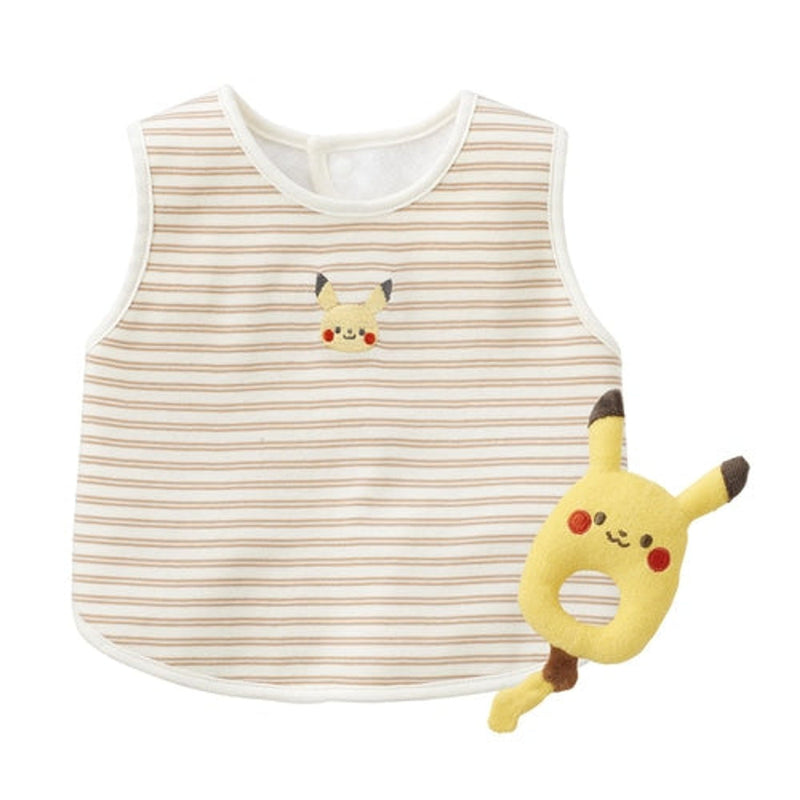 Pikachu Pokemon Monpoke Baby Gift Set (Bib & Rattle)