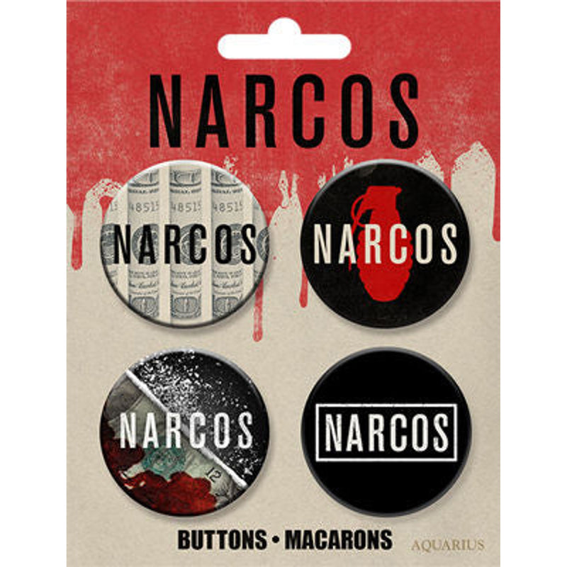 Narcos Logos Buttons 4 Pack