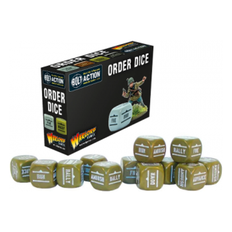 Bolt Action 2 Bolt Action Orders Dice Olive Drab - x12