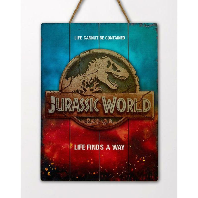 Jurassic World Logo Wooden Poster