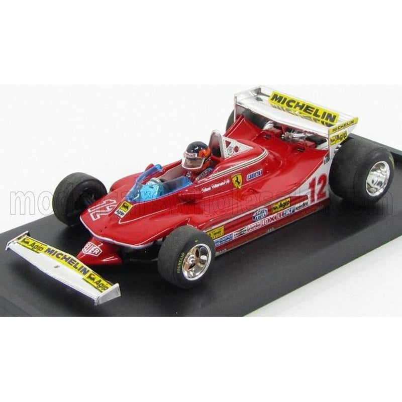 Ferrari F1 312T4 N 12 Prove Ala Posteriore Ovest USA GP 1979 Gilles Villeneuve + Pilot Red 1:43