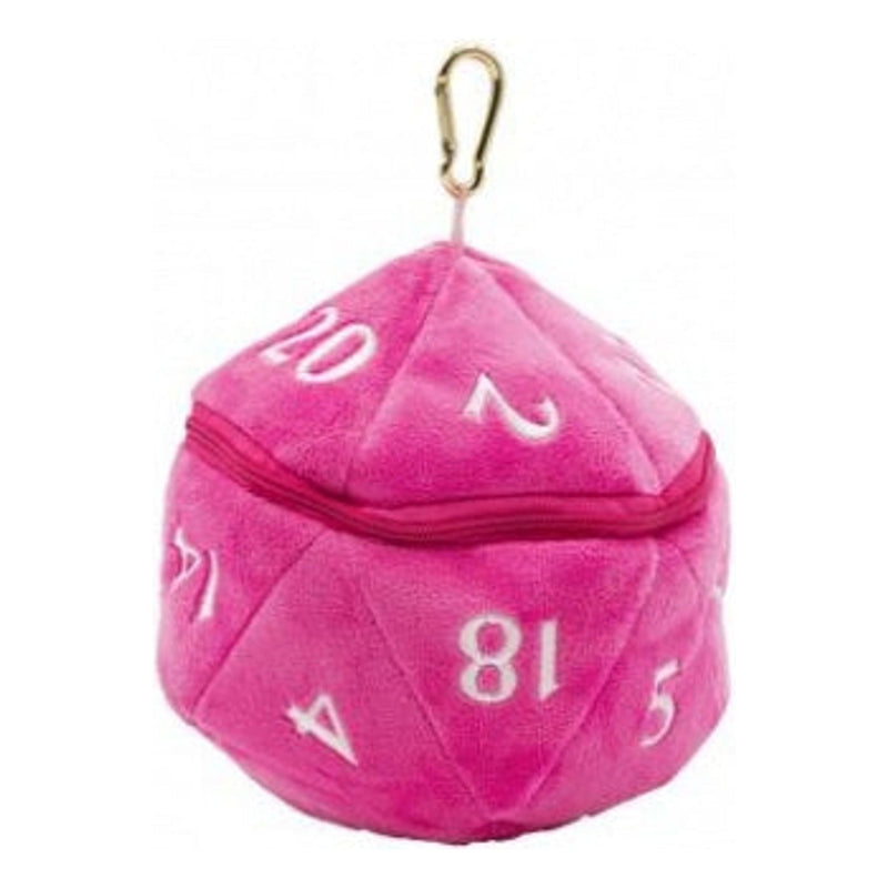 D20 Plush Dice Bag Hot Pink