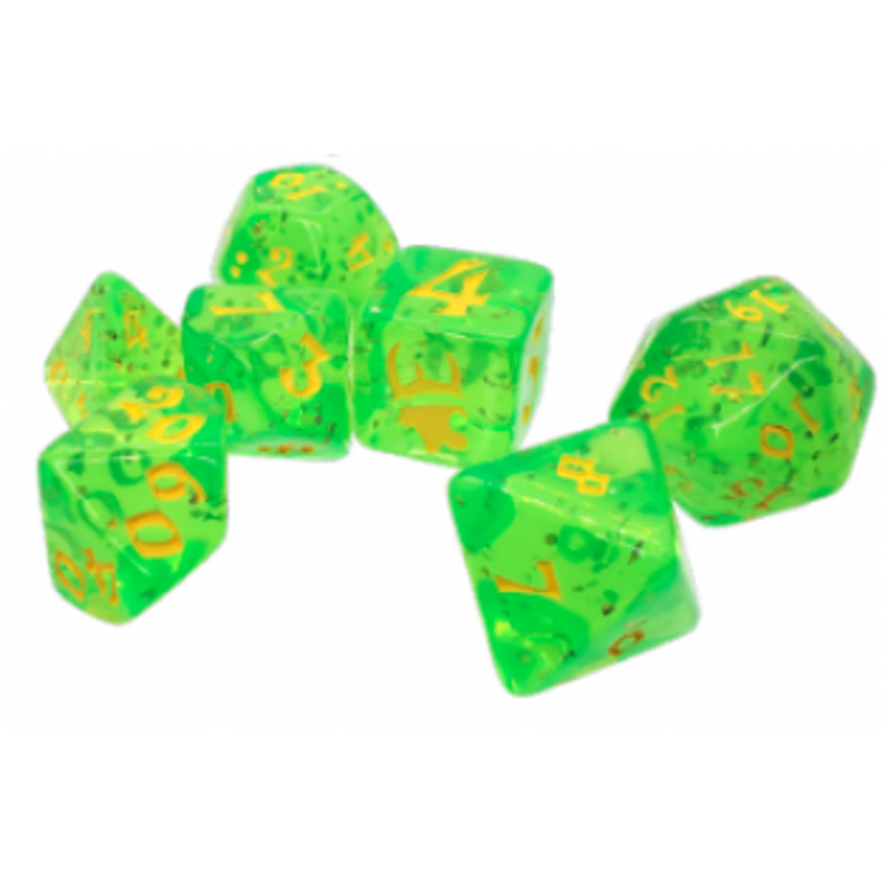 Munchkin Polyhedral Dice 7 Green / Yellow