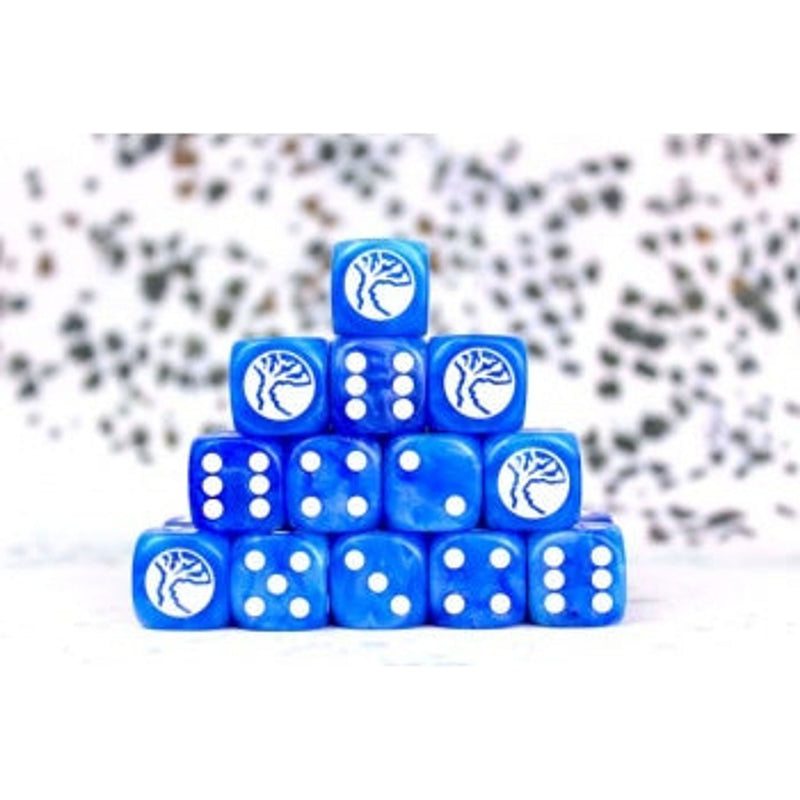 Conquest Baron Of Dice: Nords Faction Dice On Bright Blue Swirl Dice
