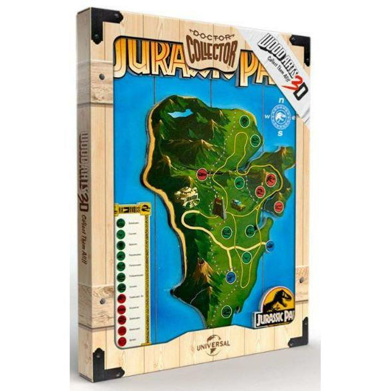 Jurassic Park Wooden Map Poster