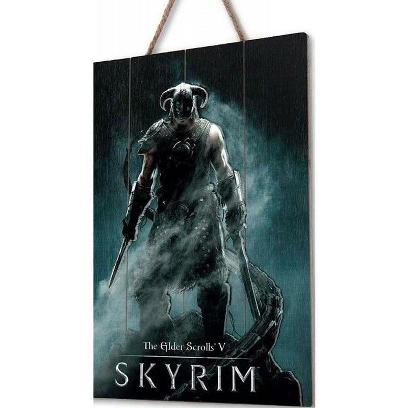 Skyrim Dragonborn Wooden Poster