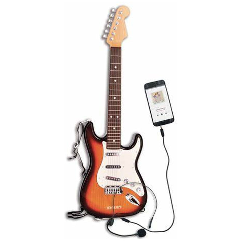 Electric Guitar With Shoulder Strap And Microphone