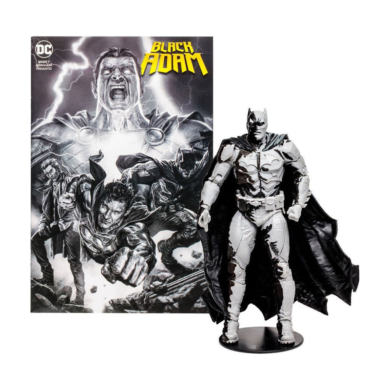 DC Comics: Batman Line Art Variant 7 Inch Action Figure With Black Adam Comic
