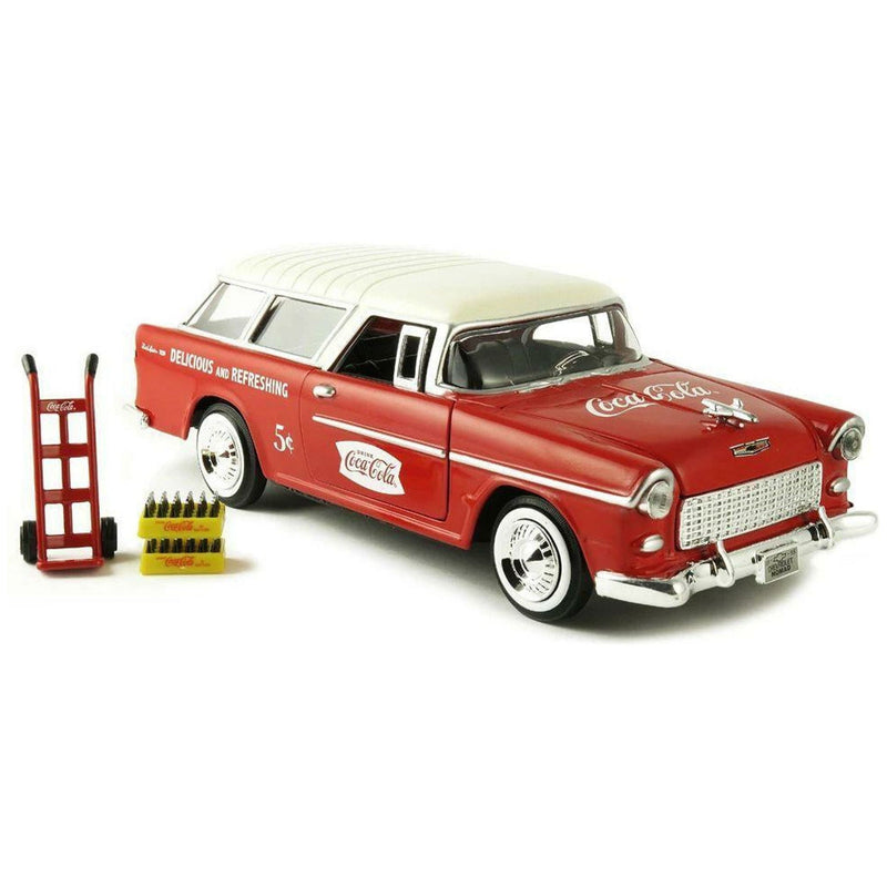 Chevy Nomad 1955 With Metal Handcart And 2 Bottle Cases - 1:24