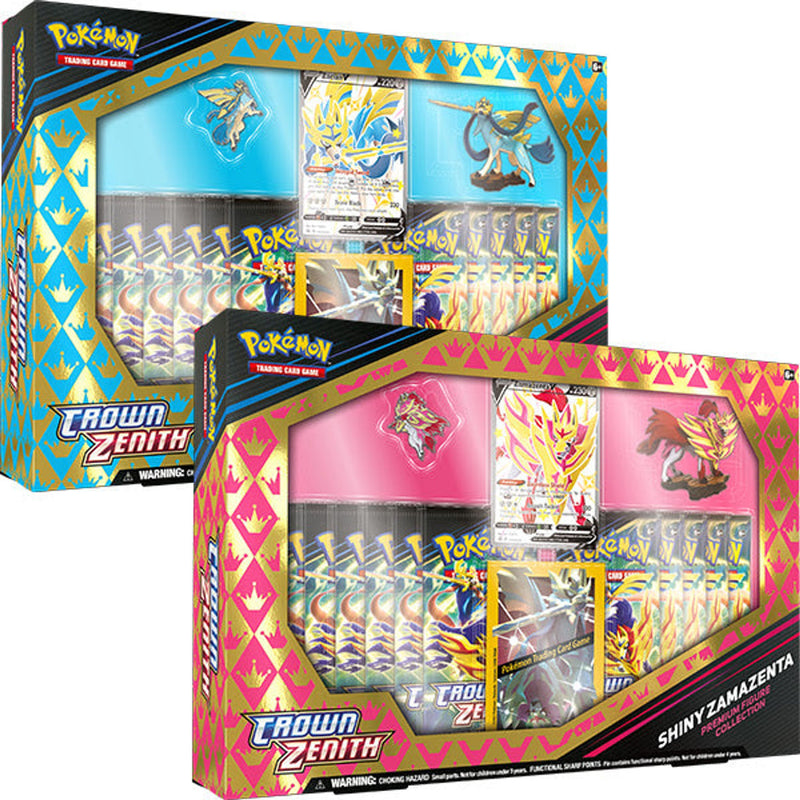 Pokemon TCG: Sword & Shield 12.5 Crown Zenith Premium Figure Collection Shiny Zacian / Shiny Zamazenta - Pack Of 6