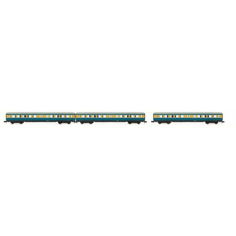 Set 'S-Bahn Leipzig'- 3 Coaches Without Dr Ivers Cab DR Period IV Livery Blue / yell - 1:160