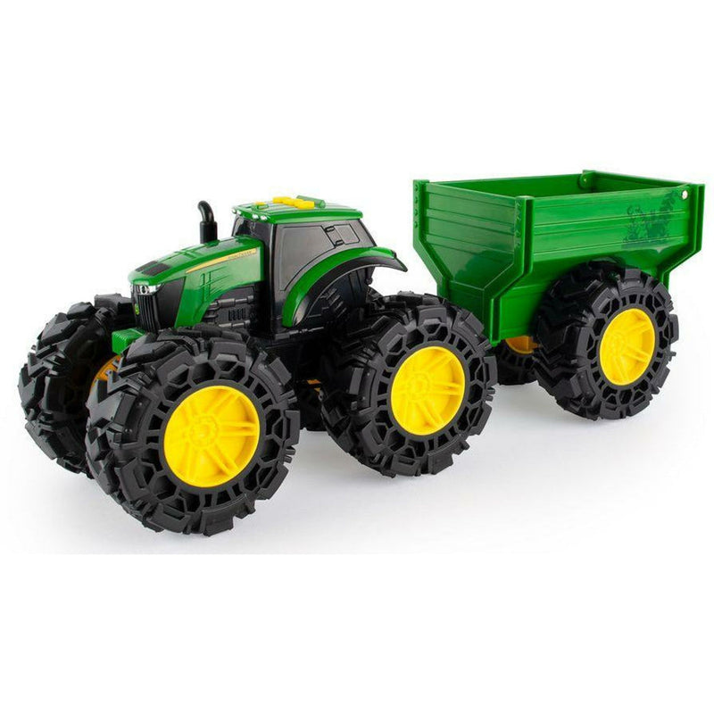 John Deere Lights + Sounds Tractor With Wagon
