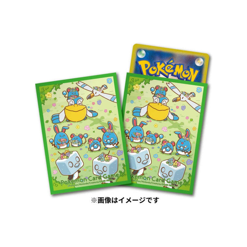 Card Sleeves Flower Crown and Marill Pokemon - 9.2 × 6.6 × 0.02 cm
