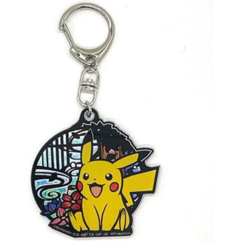 Charm Metal Keychain Glitter Ver. Pikachu B Pokemon Kirie Series - 11×6.5×0.3 cm