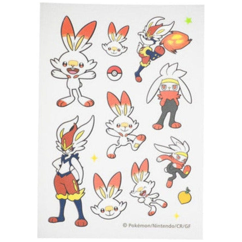 Cloth Stickers Set Scorbunny, Raboot & Cinderace Pokemon x Irodo - 10.5 × 7.4 × 0.02 cm