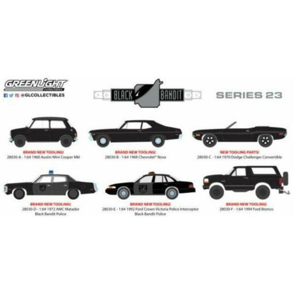 Black Bandit Series 23 6-Car Set 12 Pieces Asst - 1:64