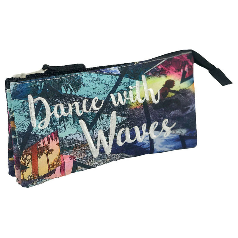 Dance With Waves Triple Pencil Case - 22 x 12 x 5 CM
