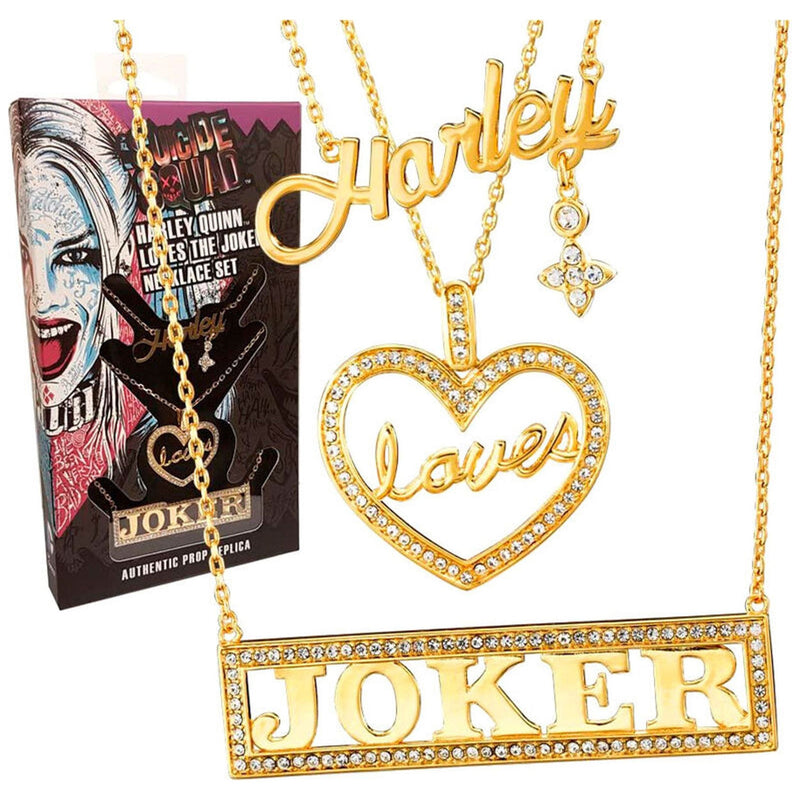 DC Comics Harley Quinn Loves Joker Necklace Set