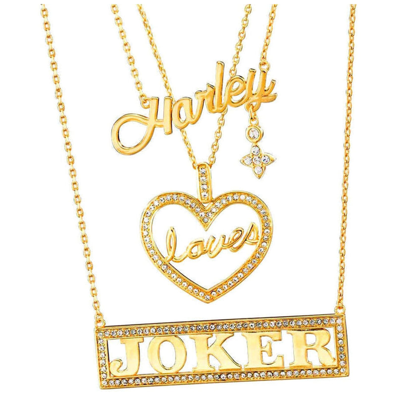 DC Comics Harley Quinn Loves Joker Necklace Set