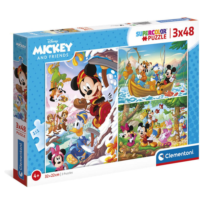 Disney Mickey And Friends Puzzle Of 3 x 48 Pieces - 34.3 x 24.3 x 3.5 CM