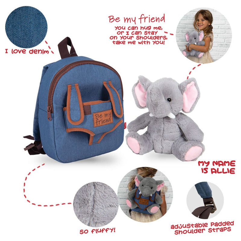 Elephant Allie Backpack With Plush Toy - 26 CM