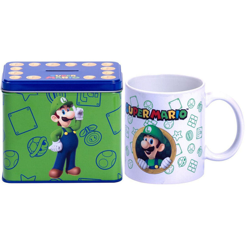 Super Mario Bros Luigi Mug + Money Box Set