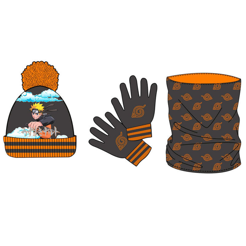 Naruto Snood, Hat And Gloves Set