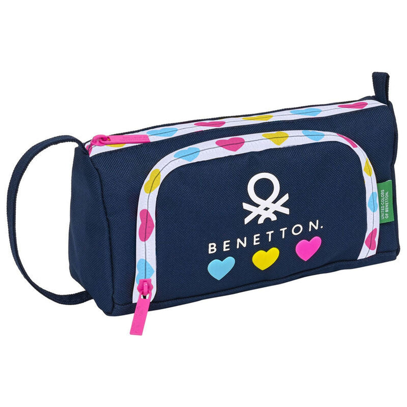 Benetton Love Filled Pencil Case With Drop-Down Pocket - 20 X 11 X 8.5 CM