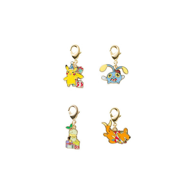 Metal Keychains Set Pikachu Pokemon Christmas in the Sea - 3x2.3x2 cm