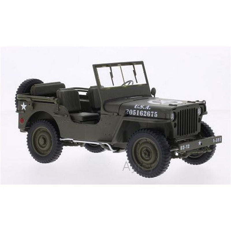 Jeep Willys Green U.S. Army Open - 1:18