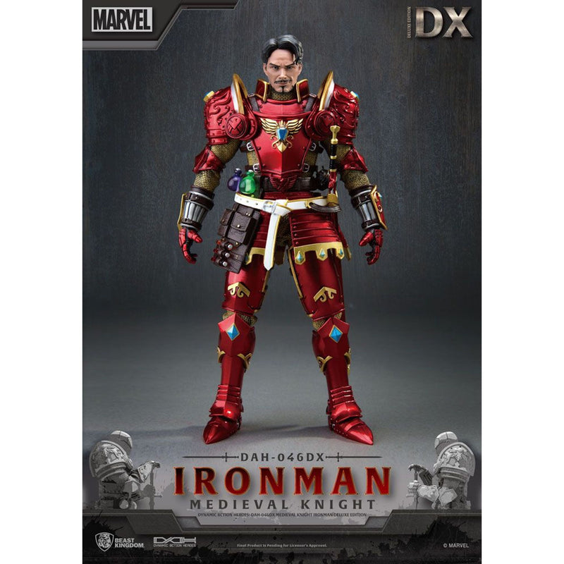 Marvel Dynamic 8ction Heroes Action Figure Medieval Knight Iron Man Deluxe Version - 20 CM - 1:9