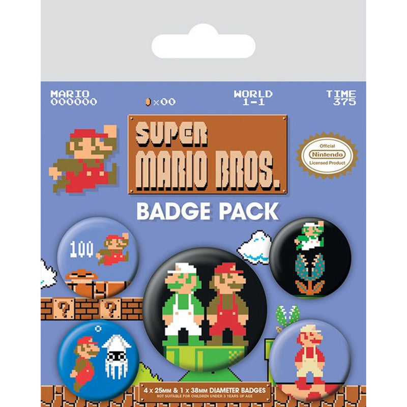 Pyramid International Super Mario Bros. Pin-Back Buttons 5-Pack