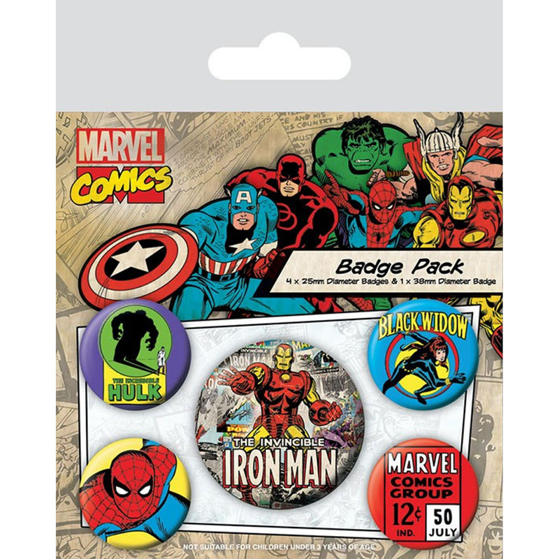 Pyramid International Marvel Comics Pin-Back Buttons 5-Pack Iron Man