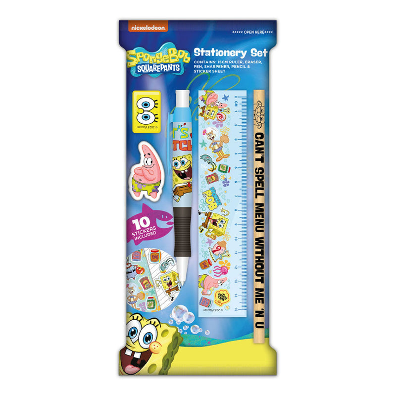 SpongeBob Stationery Paper Pouch Case - Pack Of 6
