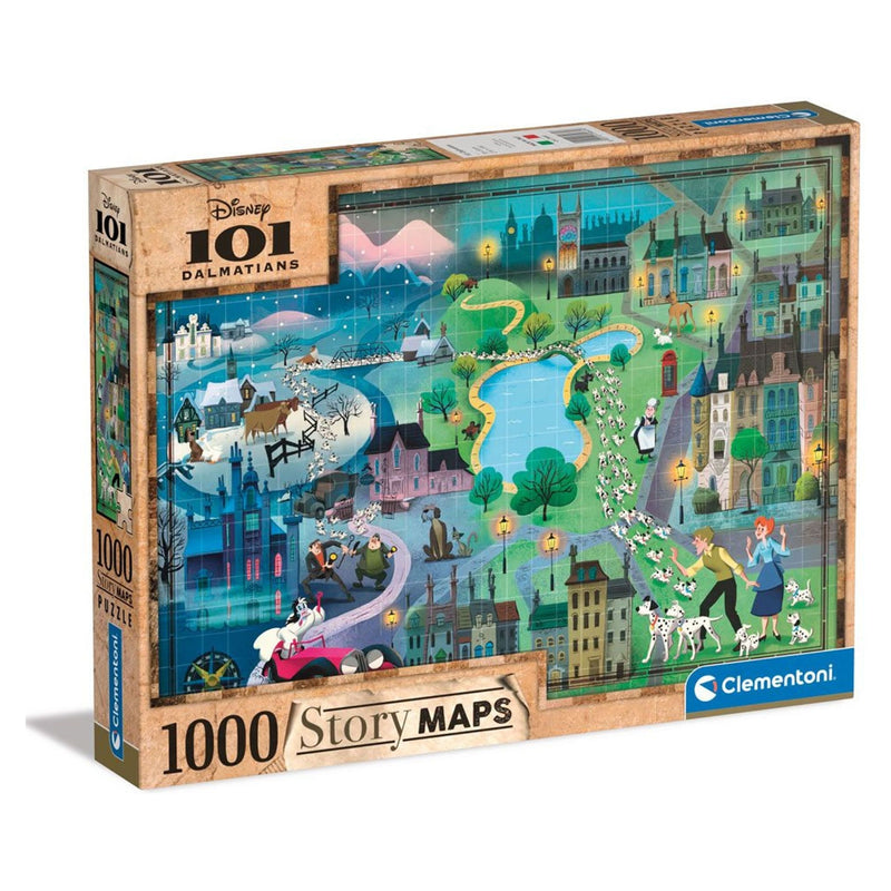 Clementoni Disney Story Maps Jigsaw Puzzle 101 Dalmations - 1000 Pieces
