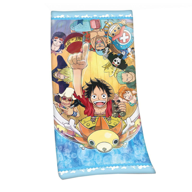 One Piece Velour Towel Straw Hat Pirates - 75 X 150 CM