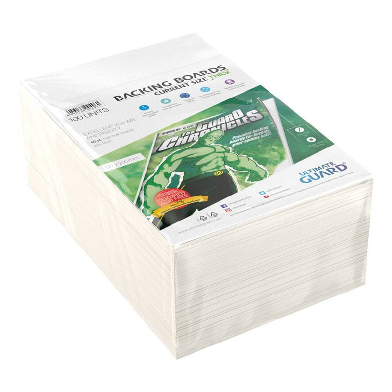 Ultimate Guard Comic Backing Boards Thick Current Size - Pack Of 100